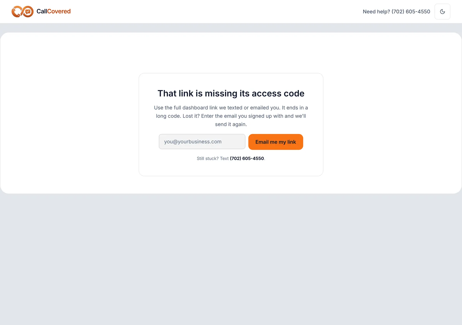 Requesting a new dashboard link
