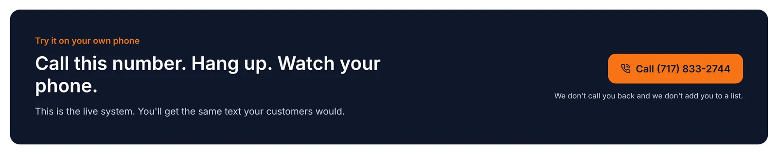 The live demo band on the home page